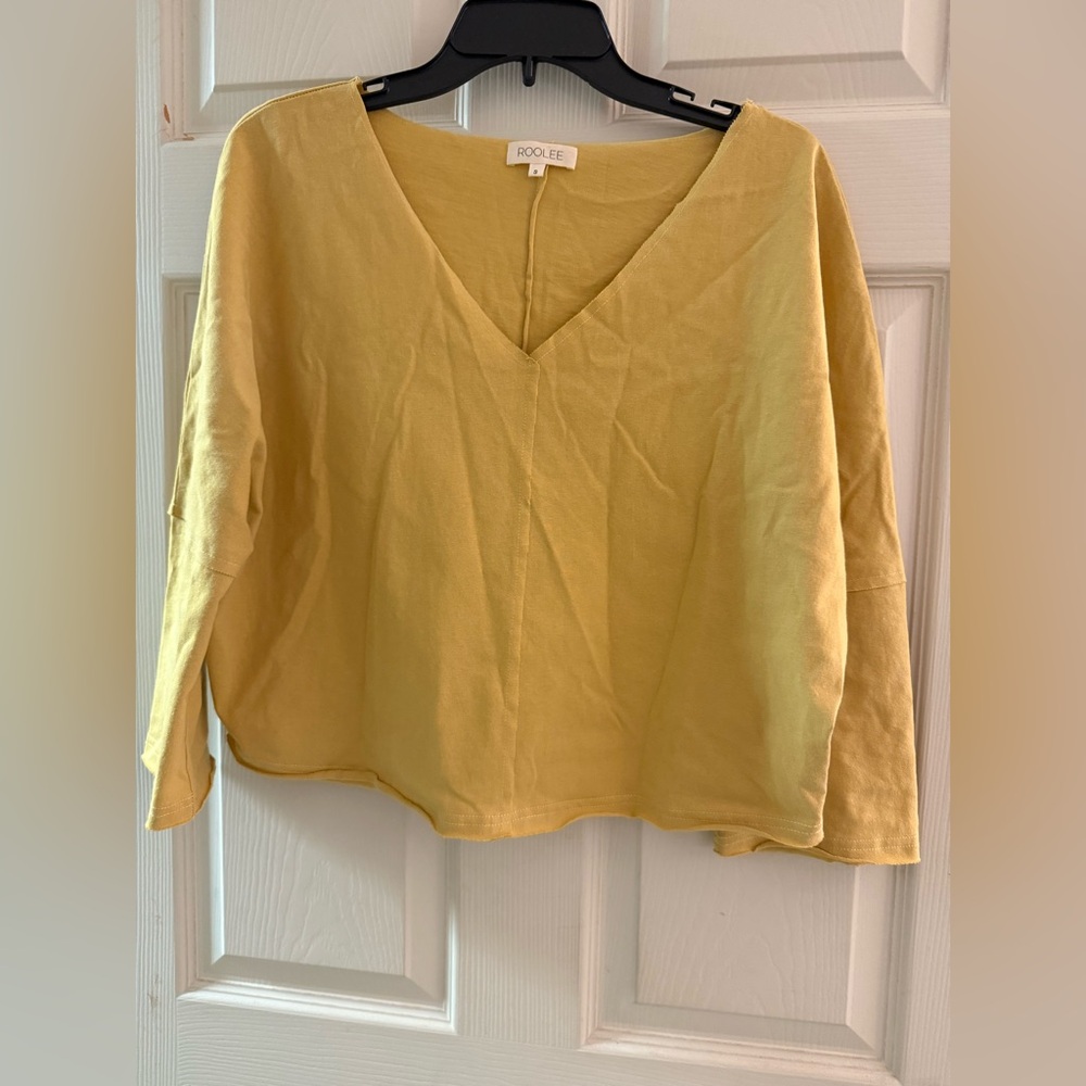 ROOLEE Women's Yellow V-Neck Blouse
